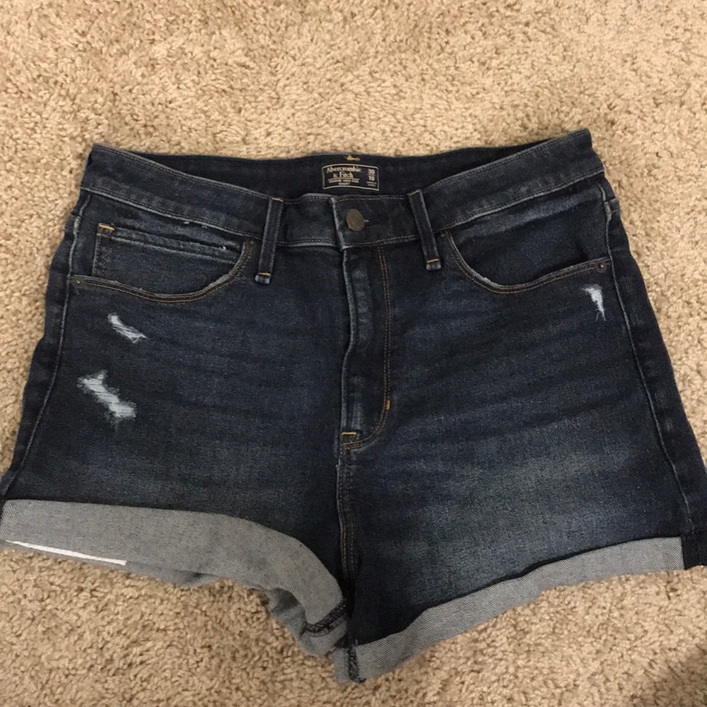 Abercrombie & Fitch Dark Blue Jean Shorts